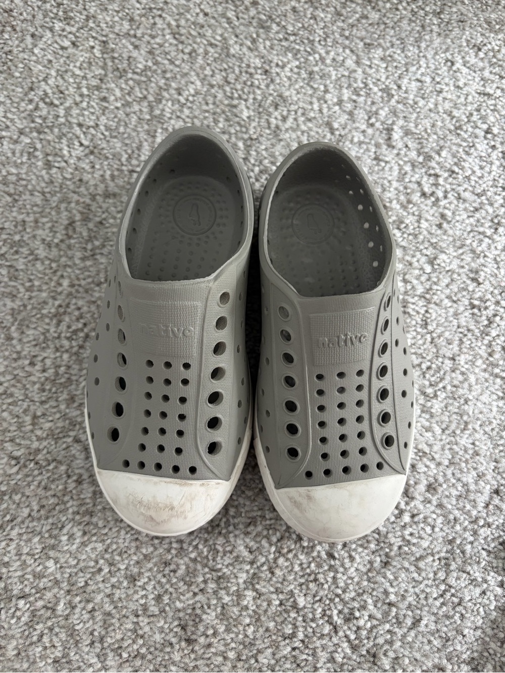 Native Jefferson Slip-On Kids Shoes in Gray - Size 9T